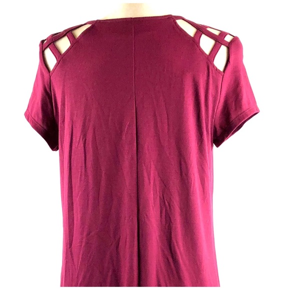 Speechless Burgundy Cage Shoulder Dress - Picture 6 of 8